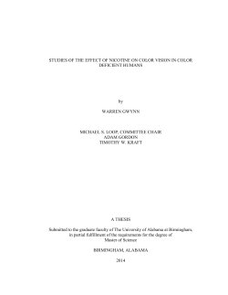 Studies Of The Effect Of Nicotine On Color Vision In Color Deficient