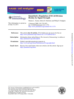 Destiny by Signal Strength Quantitative Regulation of B Cell Division