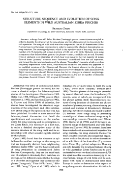 structure, sequence and evolution of song elements in wild