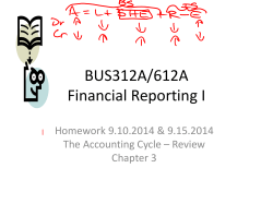 BUS312A/612A Financial Reporting I