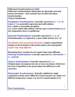 Diffusional Transformations in Solids Solid