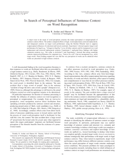 In Search of Perceptual Influences of Sentence Context on Word