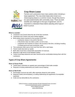 Crop Share Lease Fact Sheet