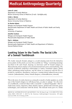 Looking Islam in the Teeth: The Social Life of a Somali Toothbrush