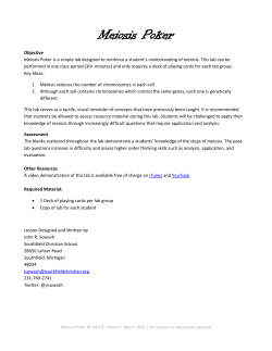 Meiosis Poker - Astellas USA Foundation