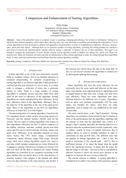 Comparison and Enhancement of Sorting Algorithms