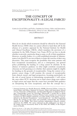 the concept of exceptionality: a legal farce?