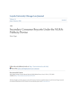 Secondary Consumer Boycotts Under the NLRA`s
