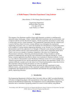 A Multi-Purpose Vibration Experiment Using Labview
