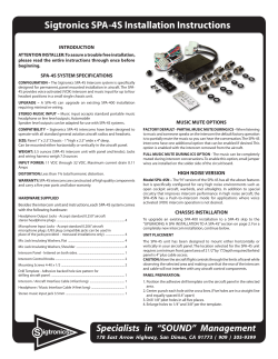 Sigtronics SPA-4S Installation Instructions