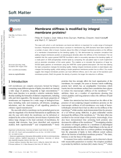 Membrane stiffness is modified by integral membrane proteins