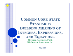 Grade 4-8 Integers, Expressions, and Equations