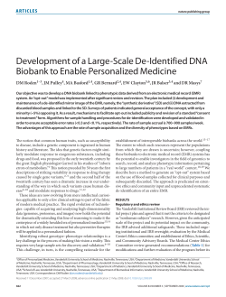 Development of a Large-Scale De-Identified DNA