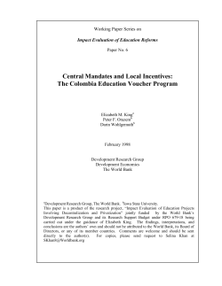 Central Mandates and Local Incentives: The Colombia Education