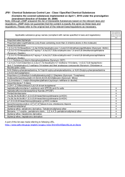 JP01 Chemical Substances Control Law : Class I Specified