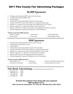 PIke County Fair Sponsor Packages