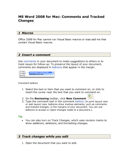 MS Word 2008 for Mac: Comments and Tracked Changes