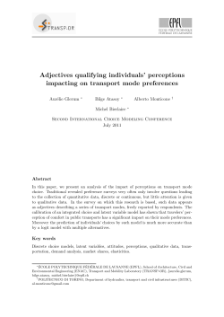 Adjectives qualifying individuals` perceptions impacting on transport