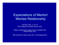 Expectations of Mentor/ Mentee Relationship