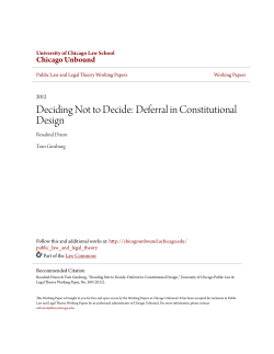 Deciding Not to Decide: Deferral in Constitutional Design