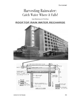 Harvesting Rainwater - Centre For Civil Society