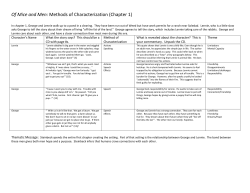 Of Mice and Men: Methods of Characterization (Chapter 1)