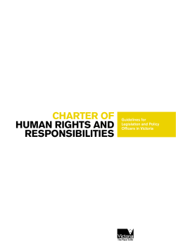 CHARTER OF HUMAN RIGHTS AND RESPONSIBILITIES