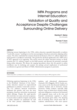 MPA Programs and Internet Education: Validation of