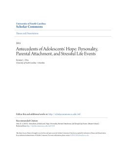 Antecedents of Adolescents` Hope: Personality, Parental Attachment