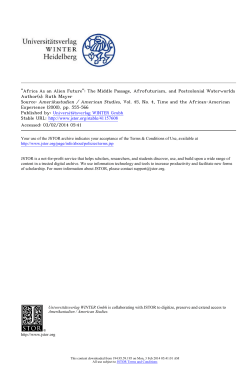 "Africa As an Alien Future": The Middle Passage, Afrofuturism, and