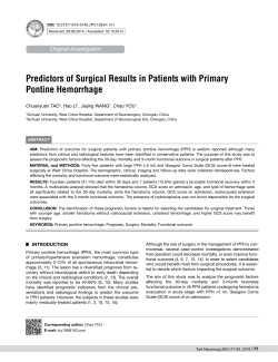 Predictors of Surgical Results in Patients with Primary Pontine