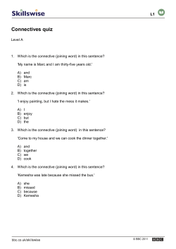 Connectives quiz