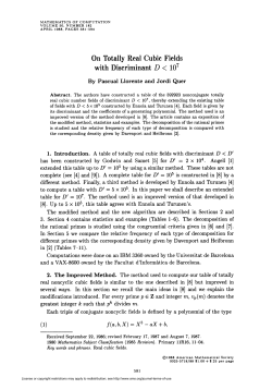 On Totally Real Cubic Fields - American Mathematical Society