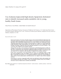 Use of plasma triglyceride/high-density lipoprotein cholesterol ratio