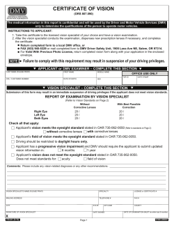 certificate of vision - Oregon Department of Transportation