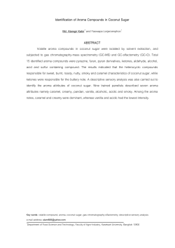 Identification of Aroma Compounds in Coconut Sugar ABSTRACT