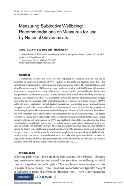 Measuring Subjective Wellbeing