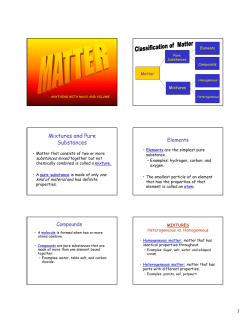 Mixtures and Pure Substances