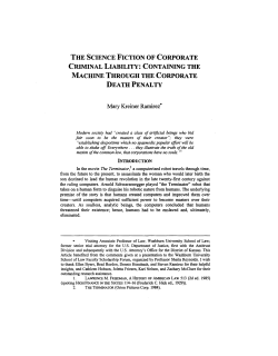 The Science Fiction of Corporate Criminal Liability