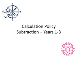 Calculation Policy Subtraction &ndash; Years 1-3