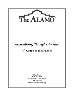 Alamo Lesson Plan - 4th Grade