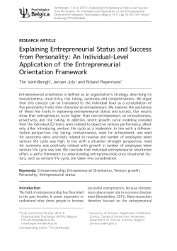 Explaining entrepreneurial status and success from personality: An