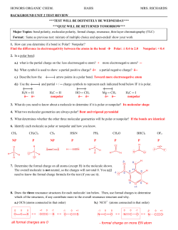 HONORS ORGANIC CHEM. HAHS MRS. RICHARDS