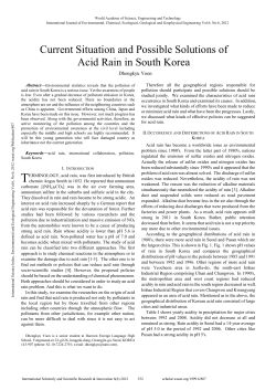 Current Situation and Possible Solutions of Acid Rain in South Korea