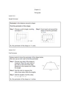Chapter 11 Third grade Lesson 11.1 Model Perimeter Lesson 11.2