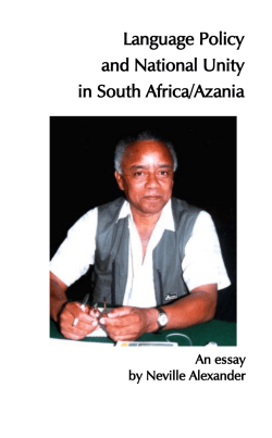 Language Policy and National Unity in South Africa/Azania