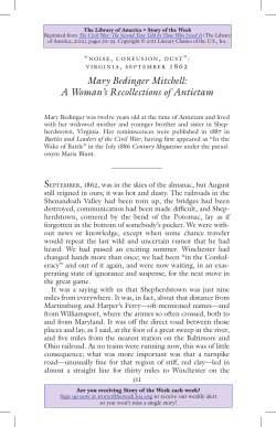 Mary Bedinger Mitchell: A Woman`s Recollections of Antietam