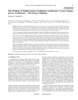 The Wisdom of Mediterranean Traditional Architecture Versus