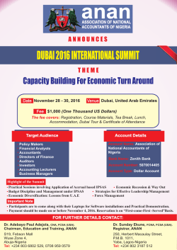dubai 2016 international summit - The Association of National