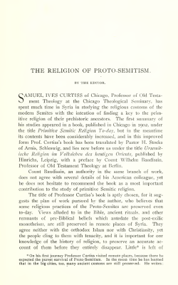 The Religion of Proto-Semitism